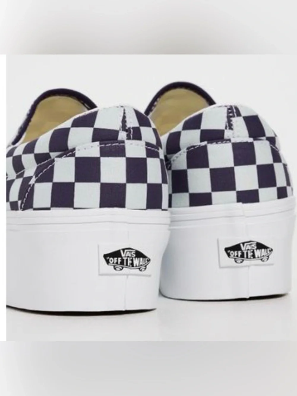 •VANS•NWT MIST BLUE & GOTHIC GRAPE PURPLE CHECKERED PLATFORM STACKFORM SIZE 6.5